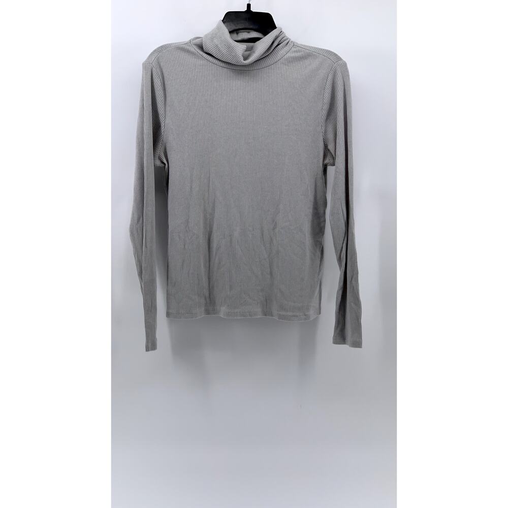 OLD NAVY Women's Gray Ribbed Long-Sleeve Turtleneck Top SZ L